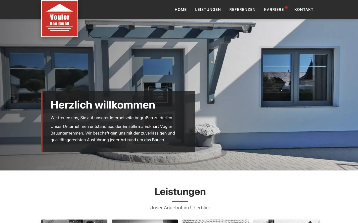 Startseite von vogler-bau-gmbh.de